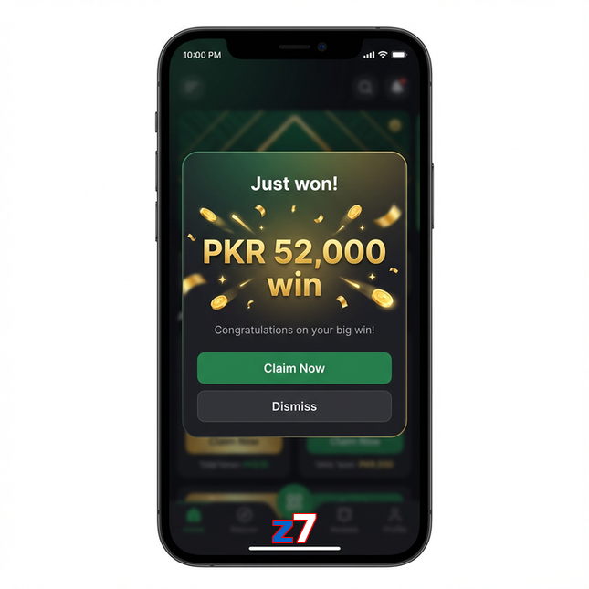 Main screen of Z7 win page for PK players